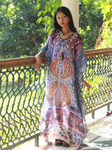 Eclectic Artsy Print Layered  vacay Kaftan Dress
